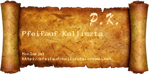 Pfeifauf Kalliszta névjegykártya